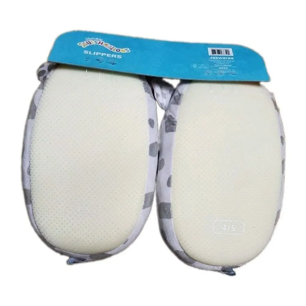 Squishmallows Spotted Cow Plush Slippers